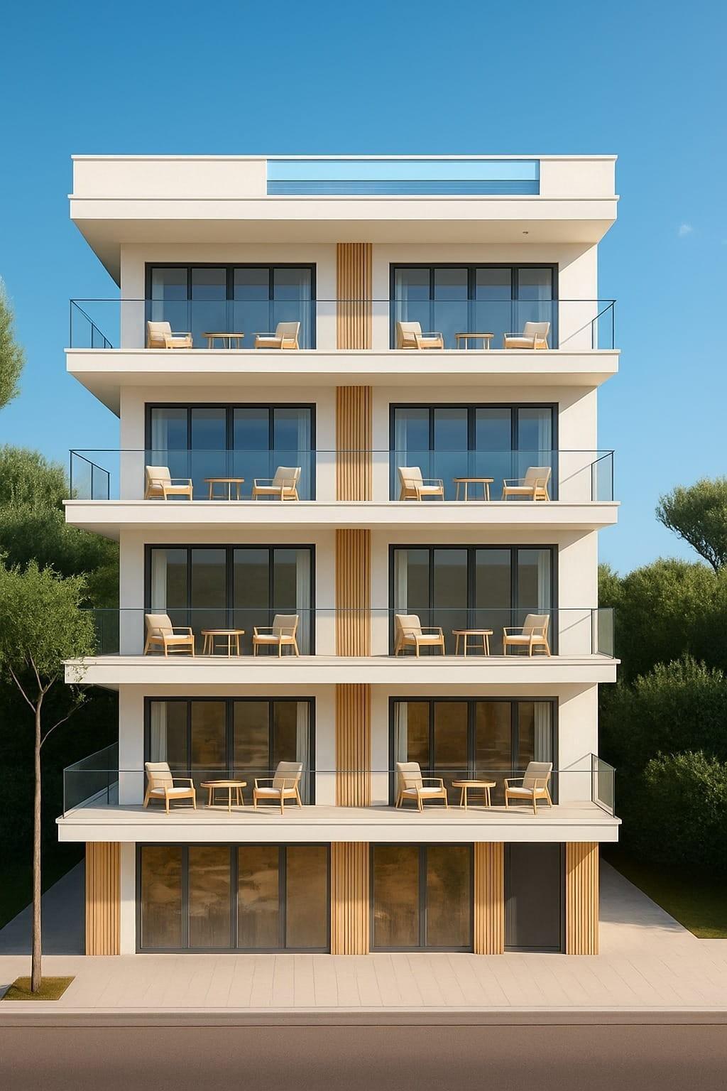 Estudio de obra nueva con licencia turística en Lo Pagán — Piscina en azotea