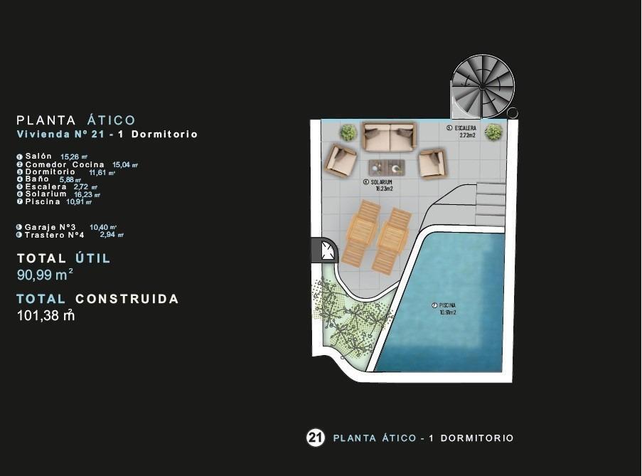 Ático de lujo con piscina privada a 200m del Puerto de Torrevieja