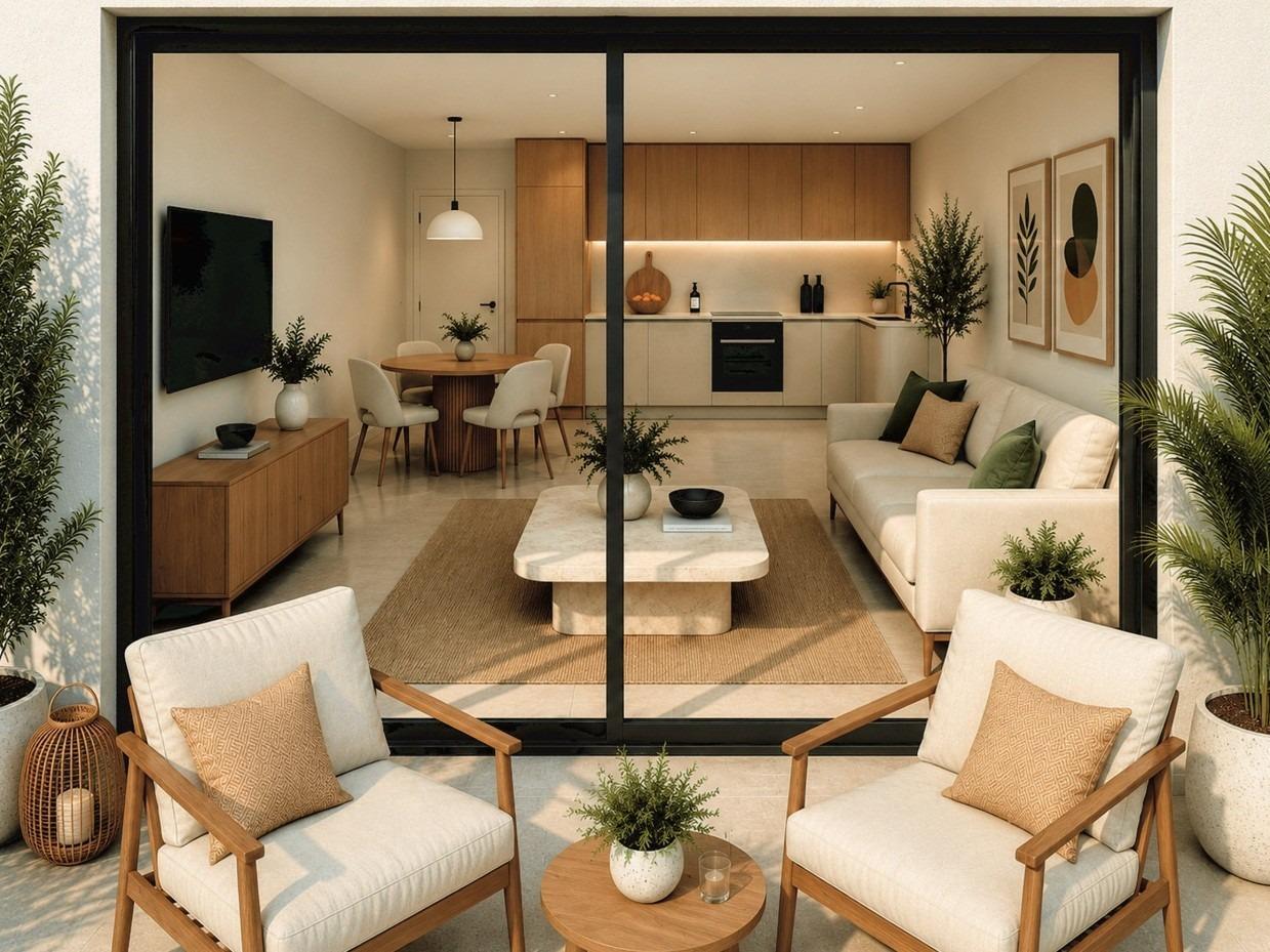 Apartamento de obra nueva con piscina a 100m del puerto de Torrevieja — 2 dorm.