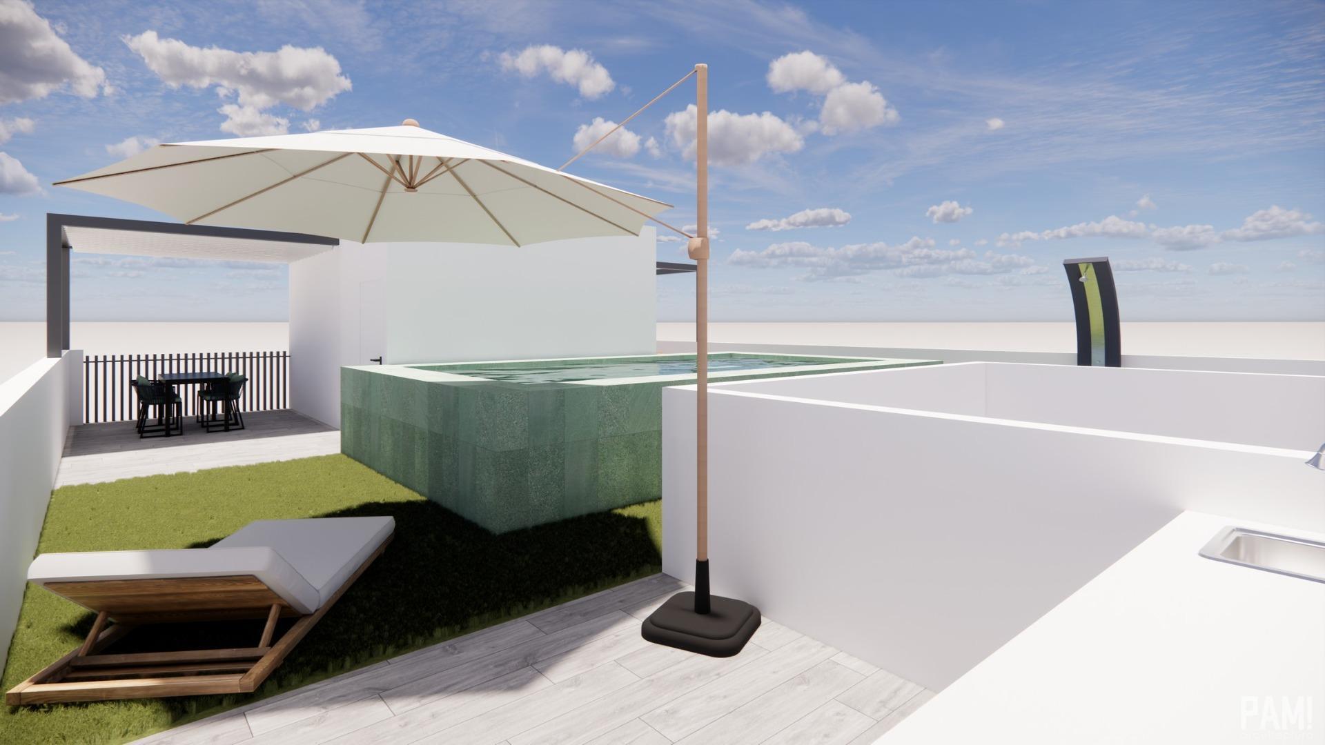 Ático obra nueva a 100m de la playa en Torre de la Horadada — Piscina privada