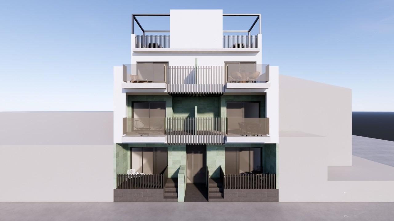 Apartamento a 100m de la playa en Torre de la Horadada — Piscina y 2 dormitorios