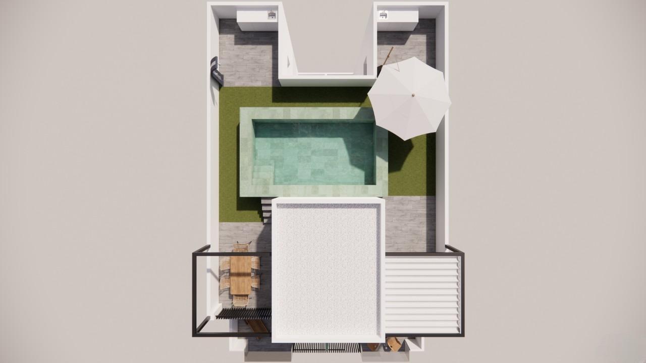 Apartamento a 100m de la playa en Torre de la Horadada — Piscina y 2 dormitorios
