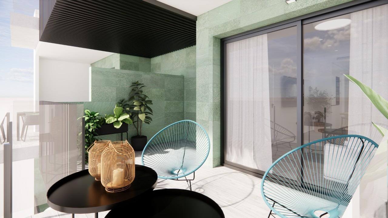 Apartamento a 100m de la playa en Torre de la Horadada — Piscina y 2 dormitorios