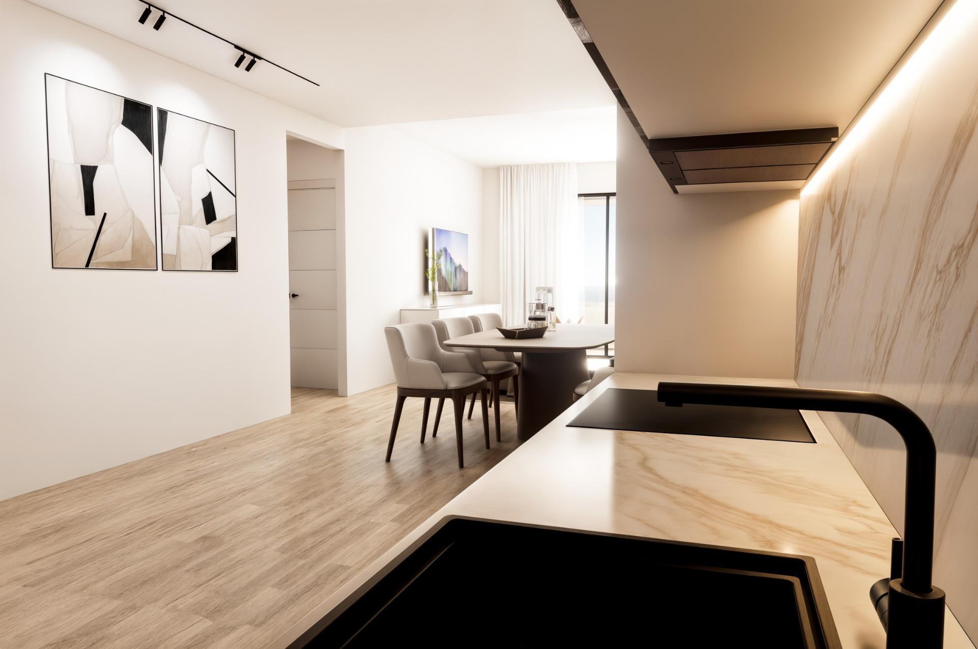 Apartamento de obra nueva con piscina privada y vistas al mar en Finestrat - 2 hab.