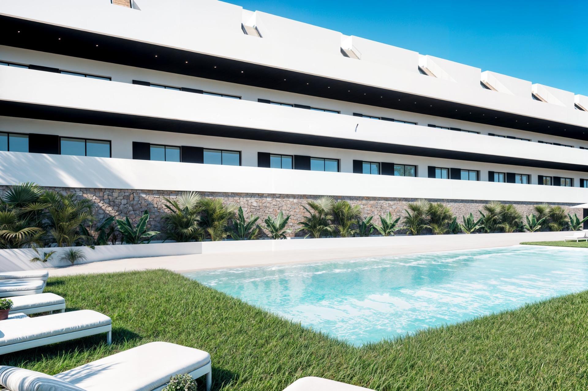 Apartamento de obra nueva con piscina privada y vistas al mar en Finestrat - 2 hab.