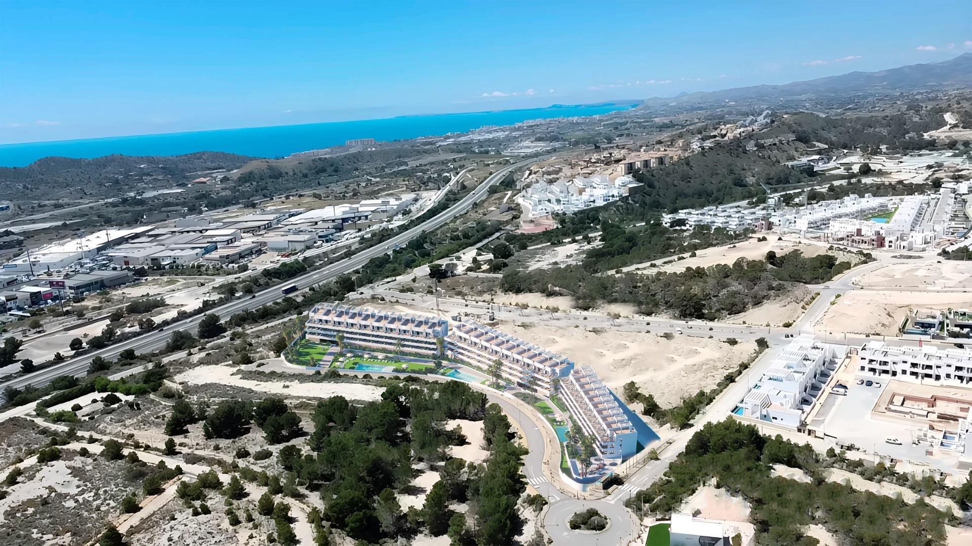 Apartamento de obra nueva con piscina privada y vistas al mar en Finestrat - 2 hab.