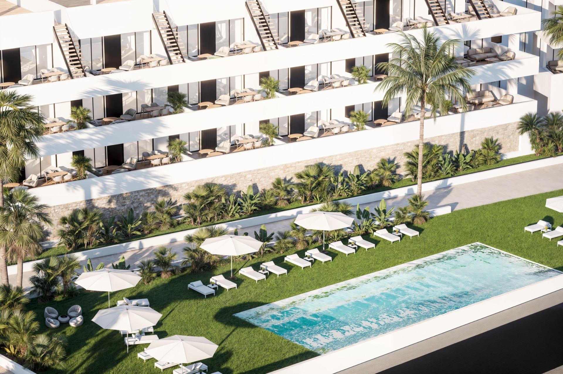 Apartamento de obra nueva con piscina privada y vistas al mar en Finestrat - 2 hab.