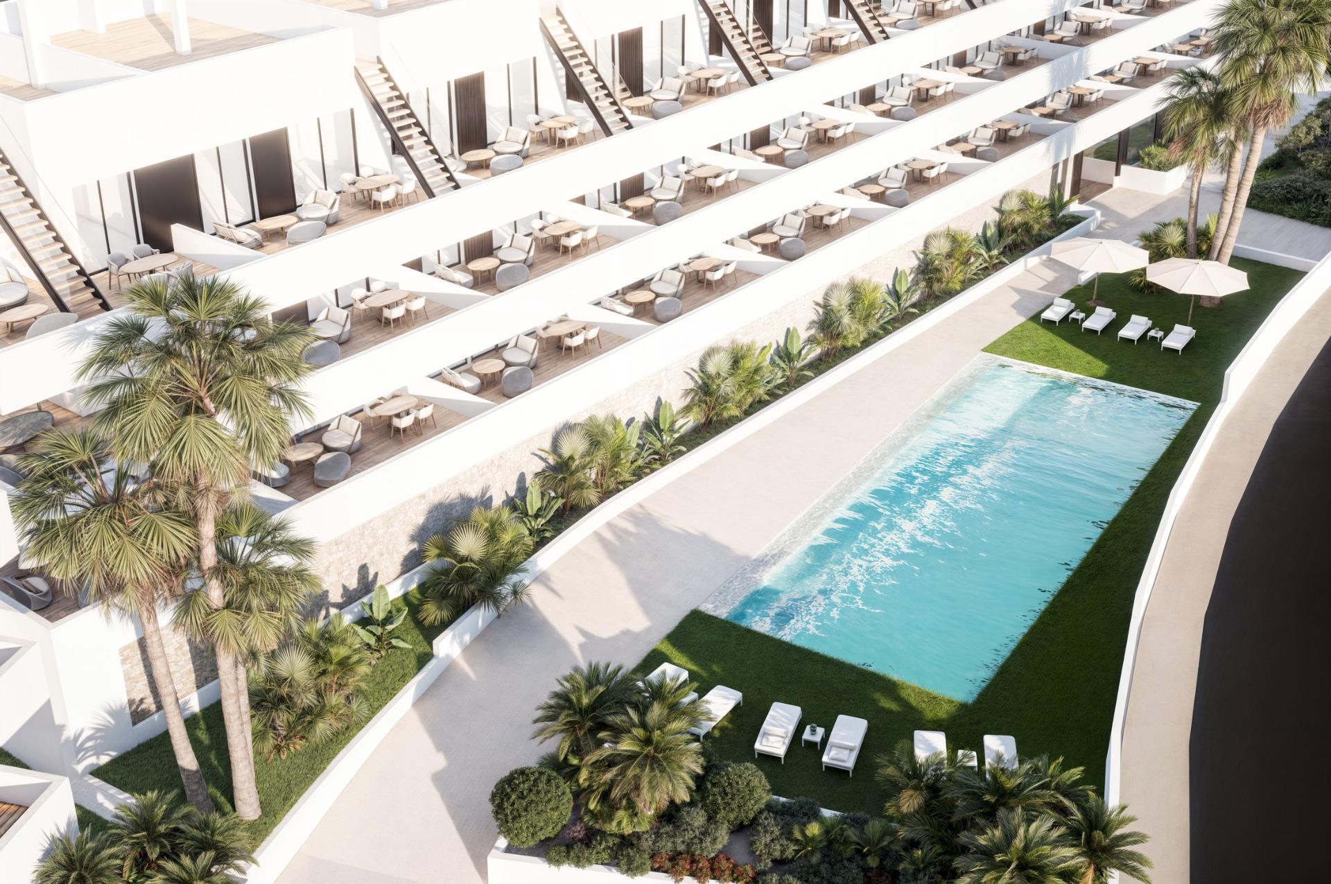 Apartamento de obra nueva con piscina privada y vistas al mar en Finestrat - 2 hab.