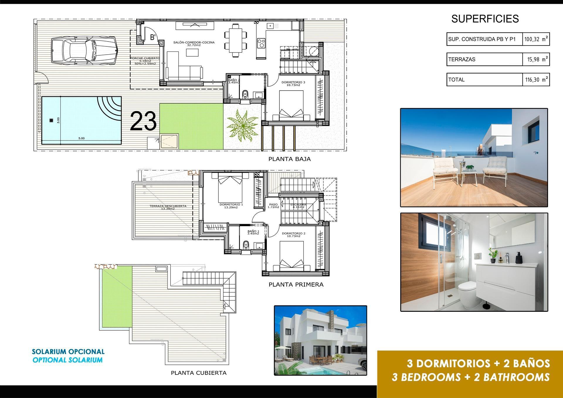 Villa de Obra Nueva con Piscina Privada en Vistabella Golf — 3 Dormitorios