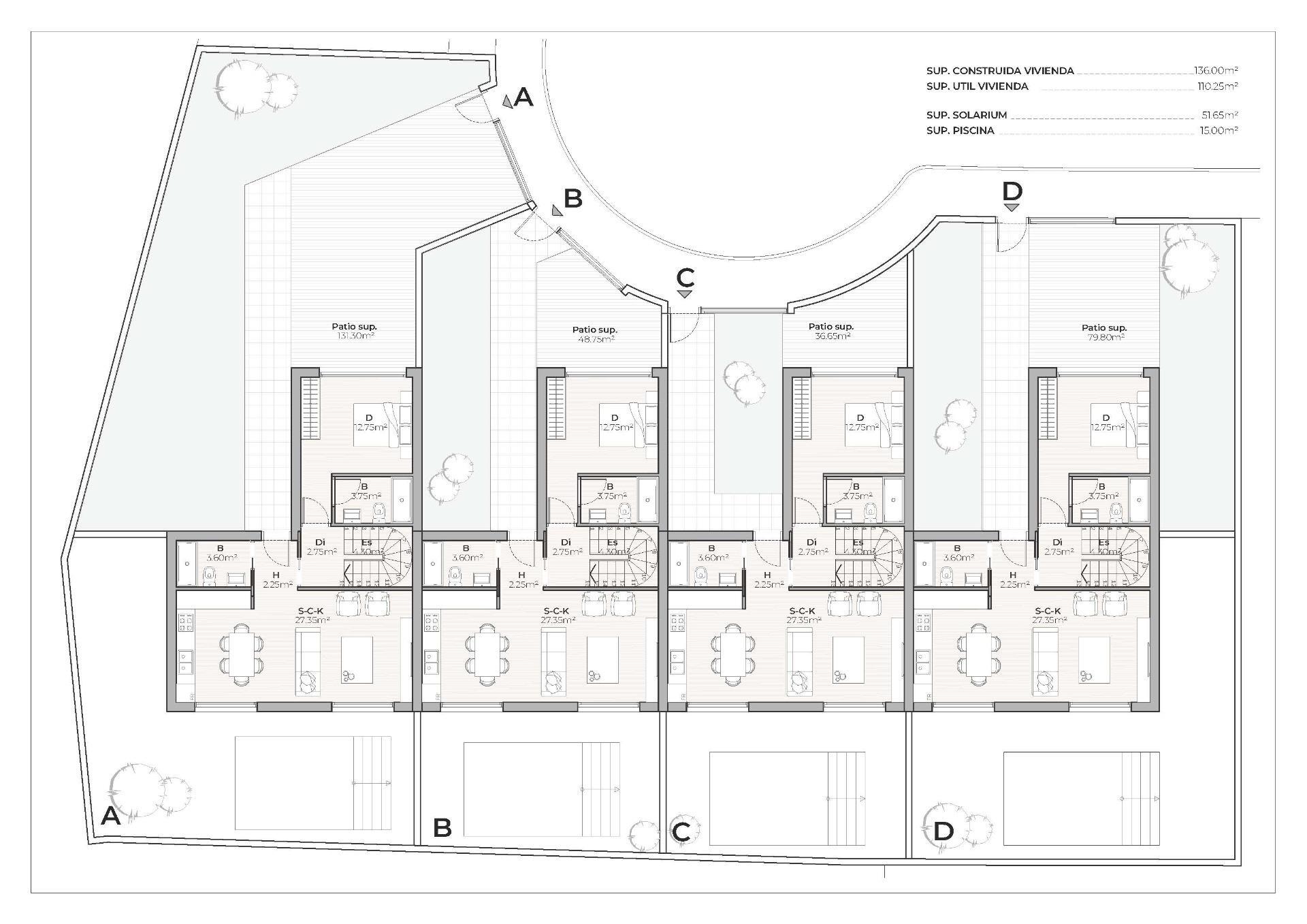 Villa de obra nueva con piscina privada en Mazarrón Country Club – 3 Dormitorios