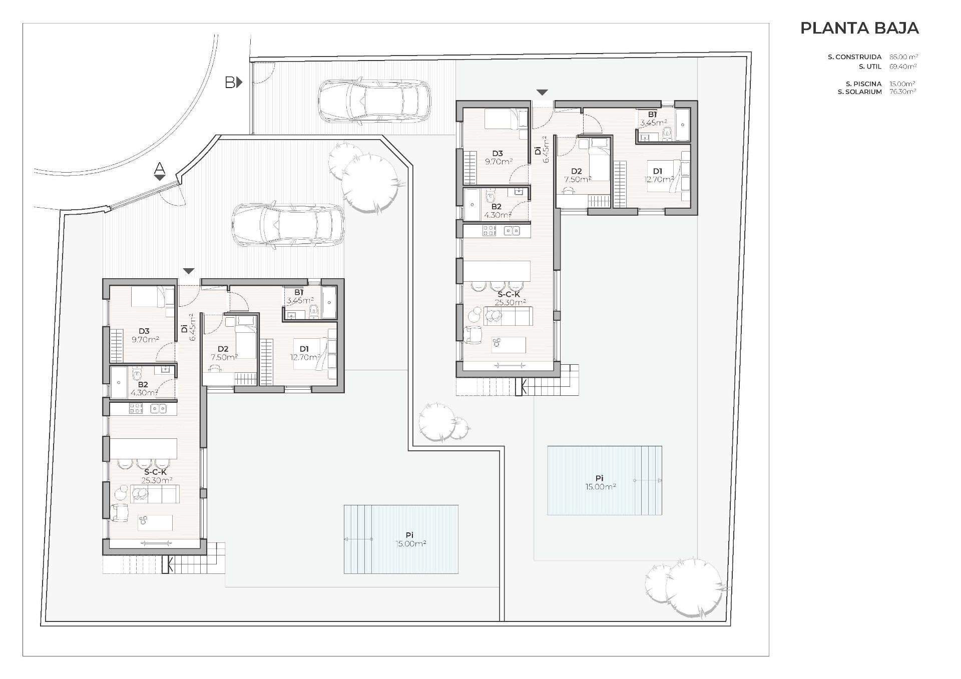 Villa de obra nueva con piscina privada en Mazarrón Country Club – 3 dorm.