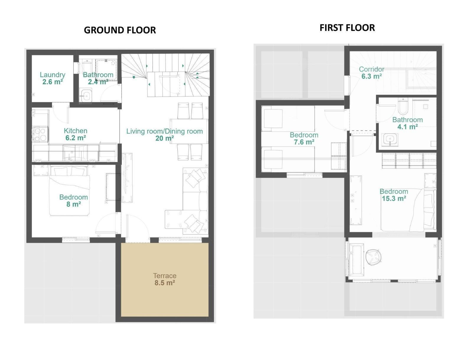 Duplex reformado en Punta Prima con piscina y terraza — 3 dorm. y orientación sur