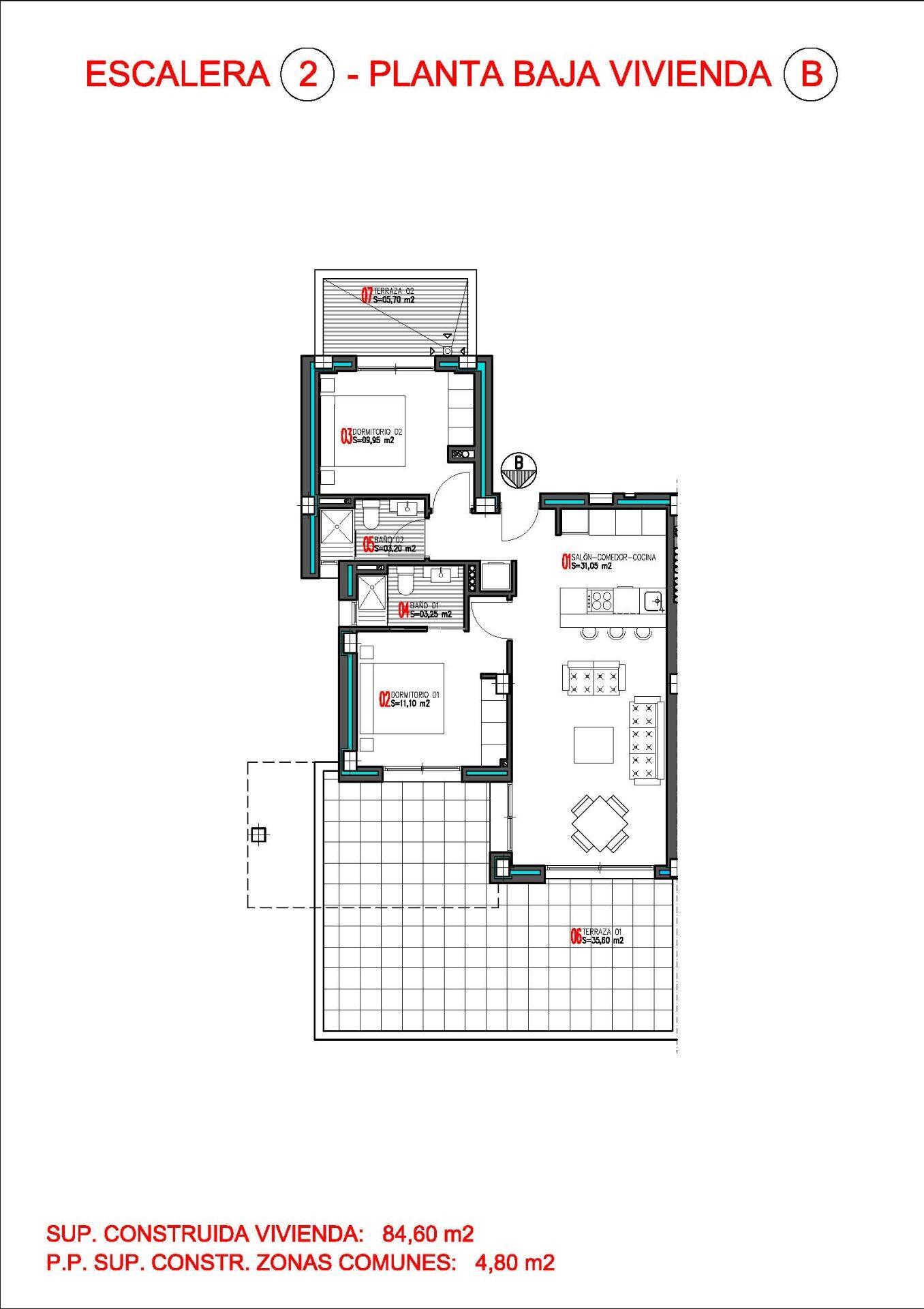 Scandinavian Design Apartment with Private Pool in Torrevieja — 2 Bed, 2 Bath