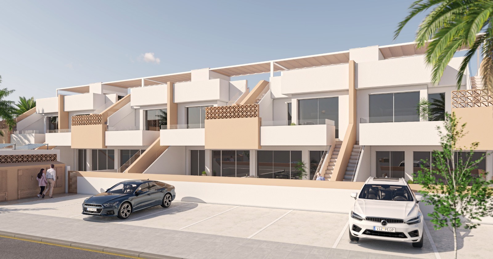 Chalet de obra nueva con solárium y piscina en Pilar de la Horadada — 2 dorm.
