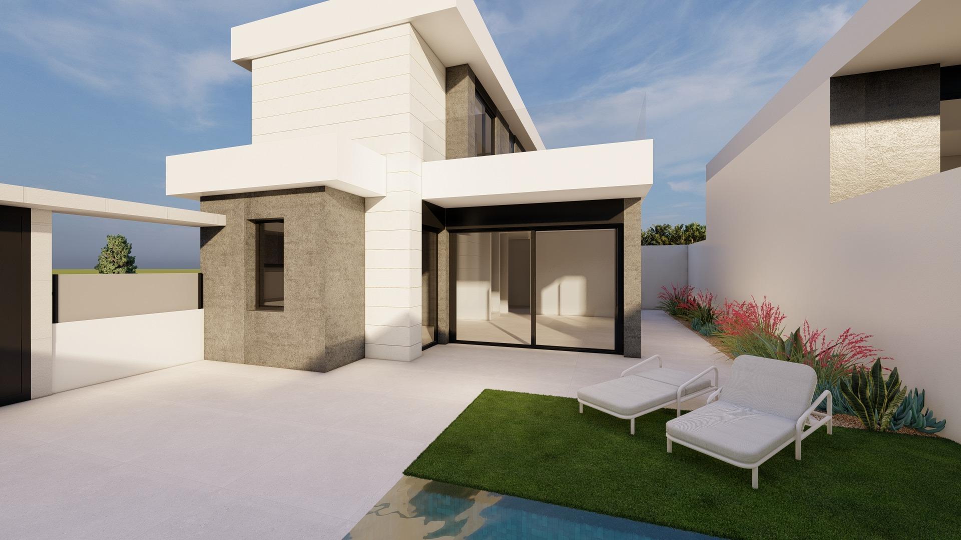 Villa de obra nueva con piscina privada en Pilar de la Horadada — 3 dorm.
