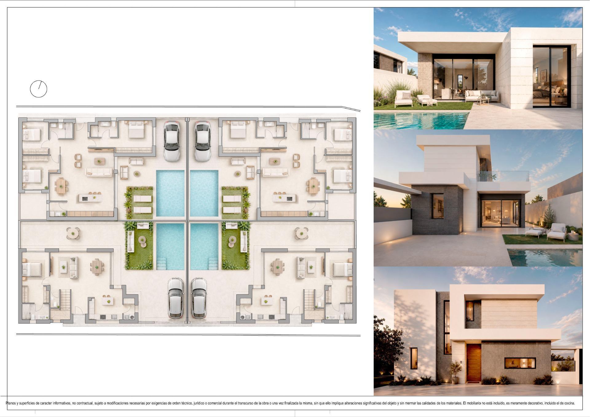 Villa de obra nueva con piscina privada en Pilar de la Horadada — 3 dorm.