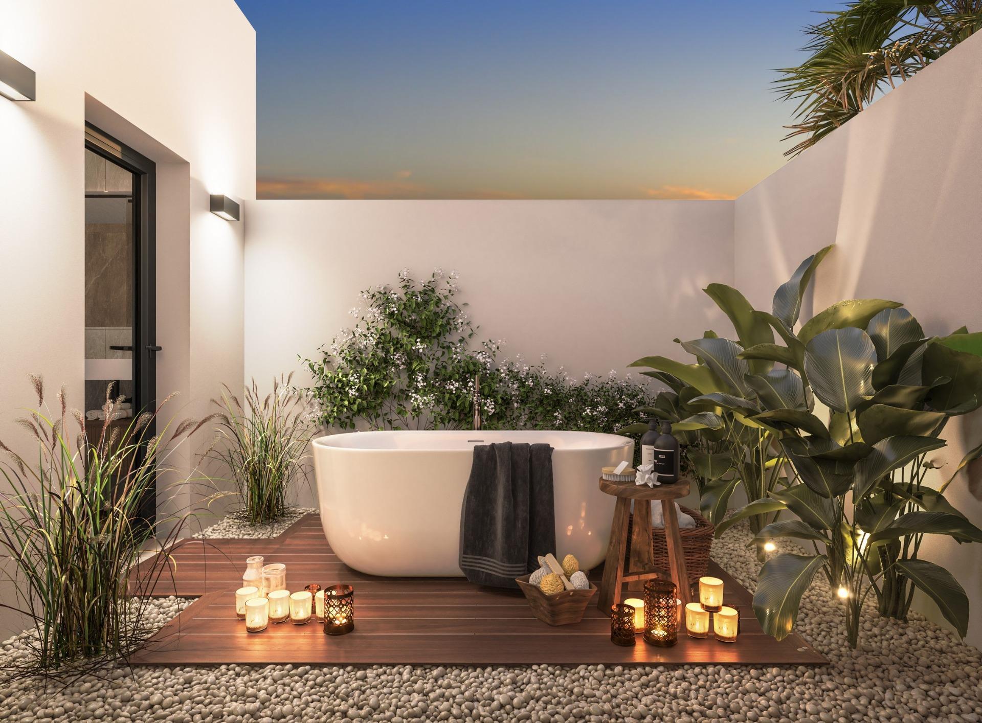 Villa de obra nueva en primera línea de golf en Los Alcázares — Piscina privada