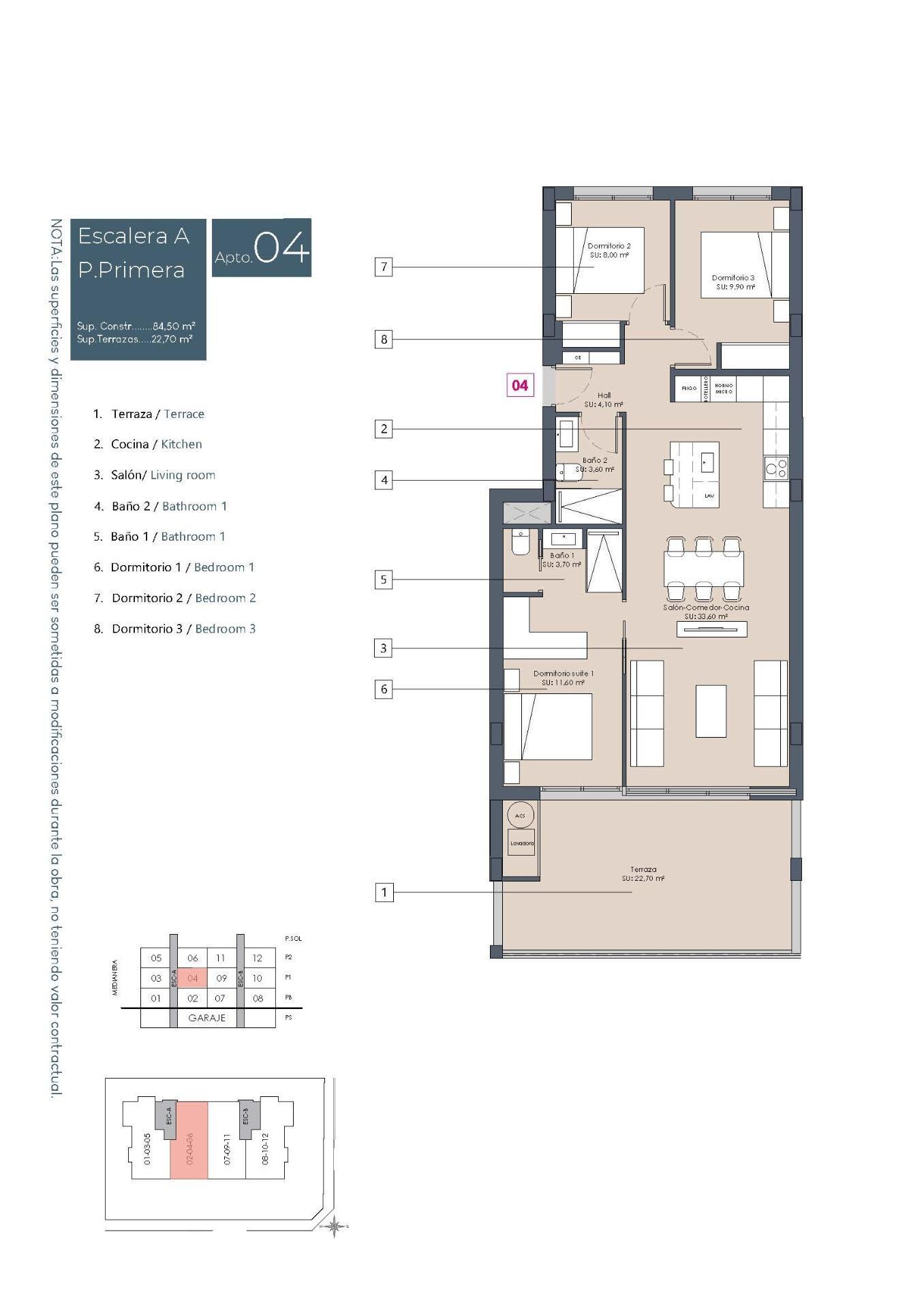 Apartamento de obra nueva con piscina privada en Benijofar — 3 dorm. y 2 baños