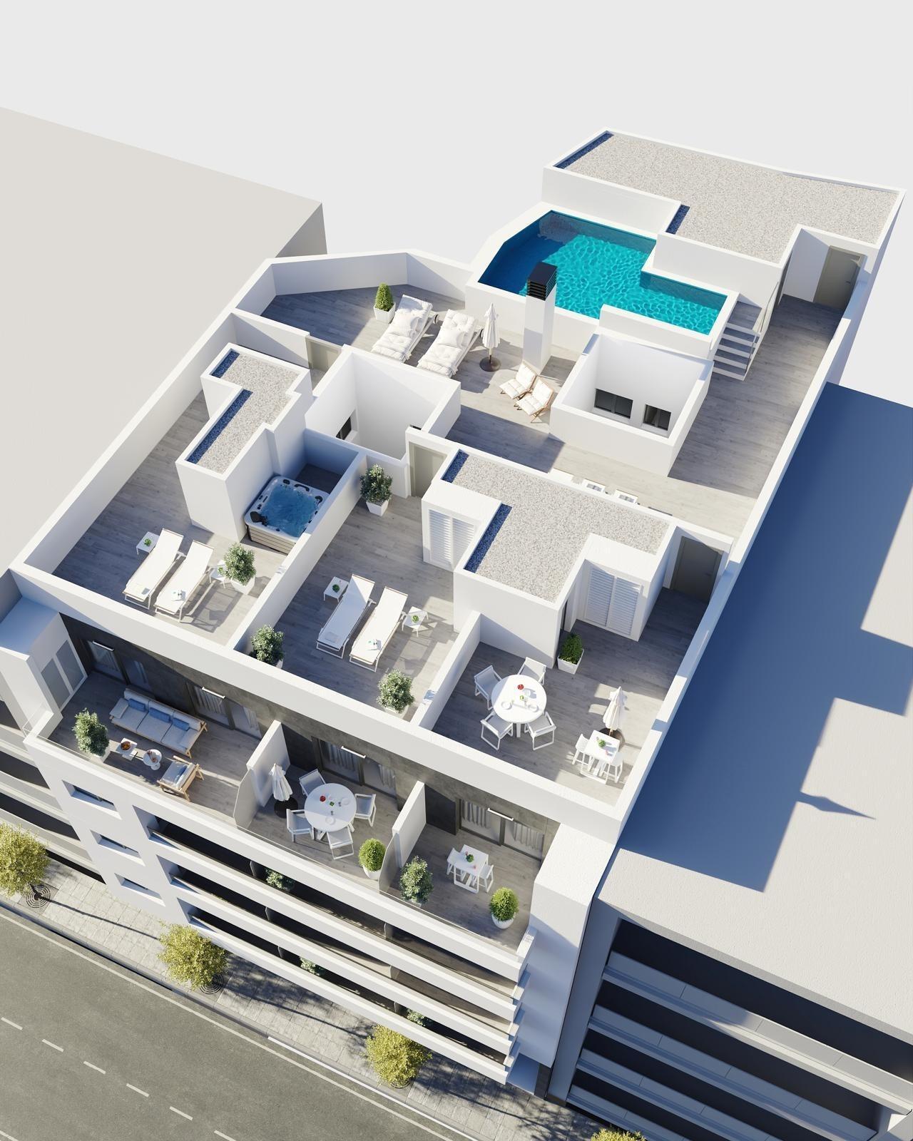 Ático de obra nueva con piscina privada a 400m de Playa del Cura — 3 dorm.