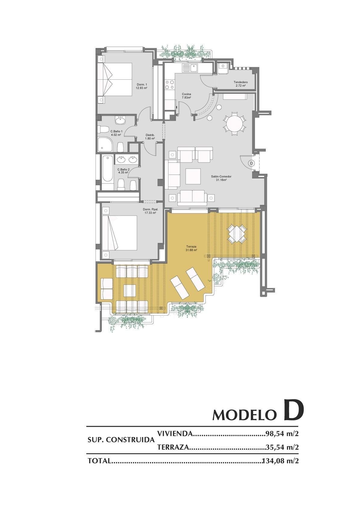 Ático exclusivo con piscina privada junto al Golf Campoamor – 2 dorm.