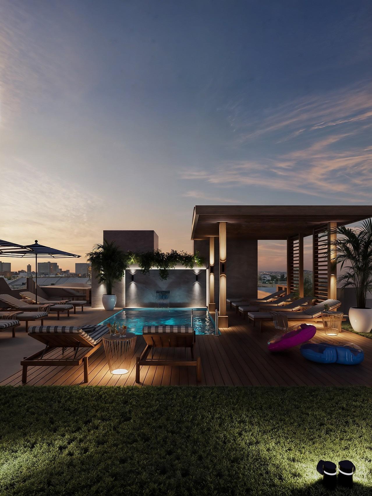Apartamento de obra nueva con piscina en la azotea en Guardamar — 600m playa