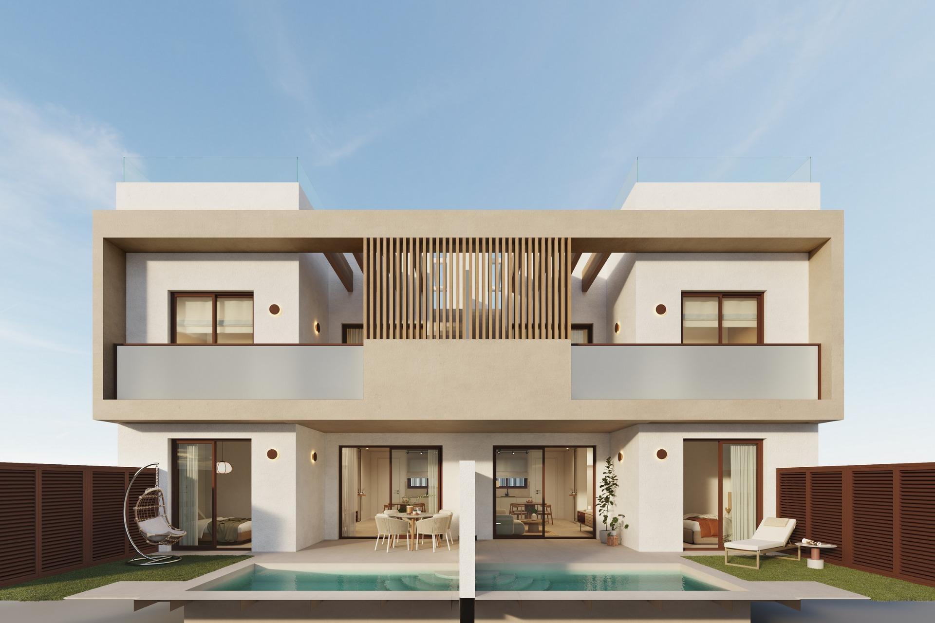 Chalet de obra nueva con piscina privada en San Pedro del Pinatar — 2 dorm.