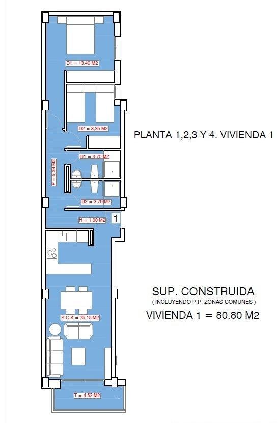 Apartamento de obra nueva con piscina en azotea en Torrevieja — 250m de la playa