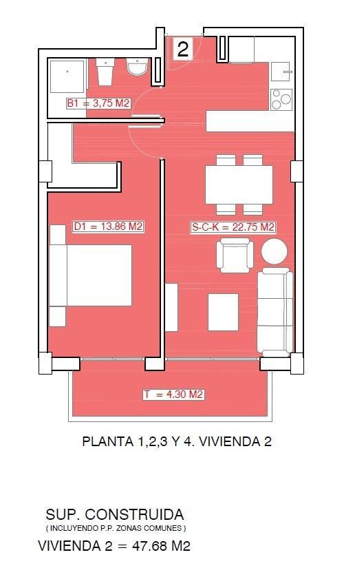 Apartamento Obra Nueva con Piscina en la Azotea en Torrevieja - Playa Acequión