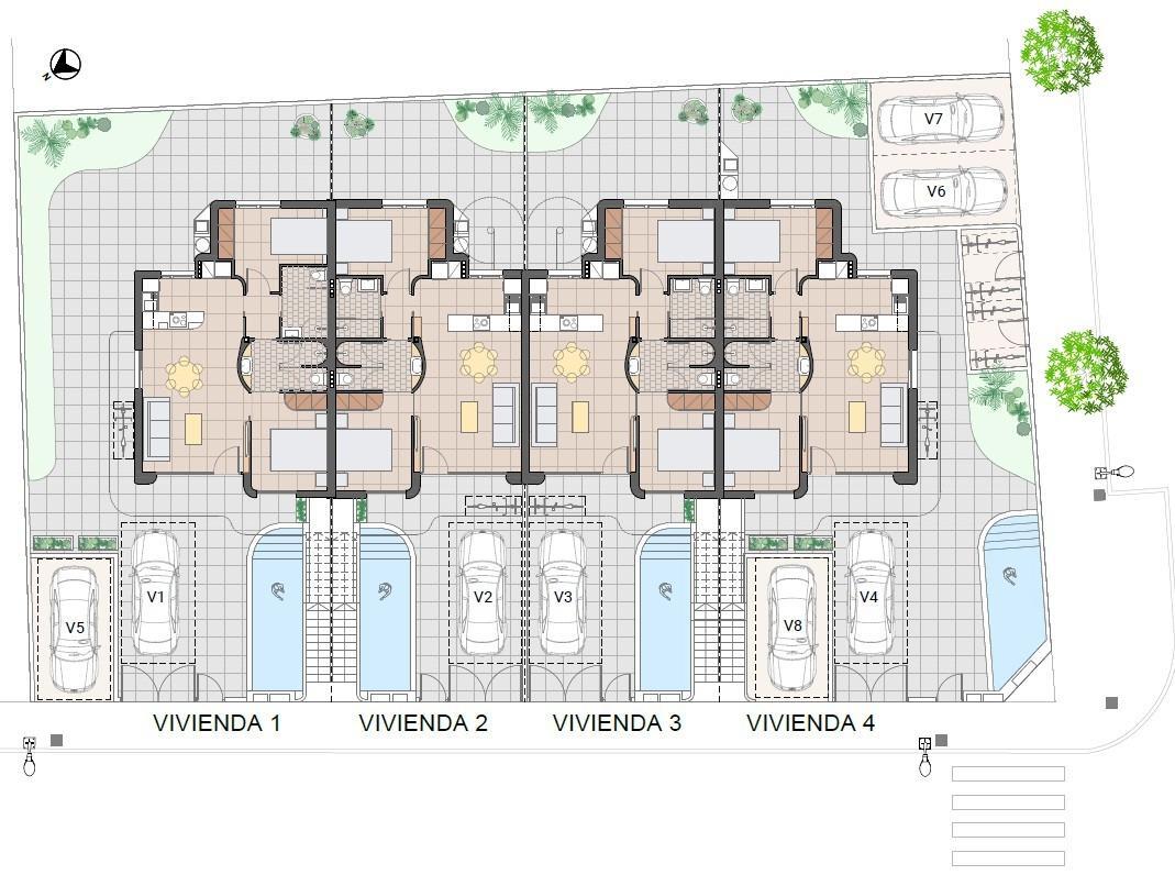 Chalet de obra nueva con piscina privada en Pilar de la Horadada — 2 hab.