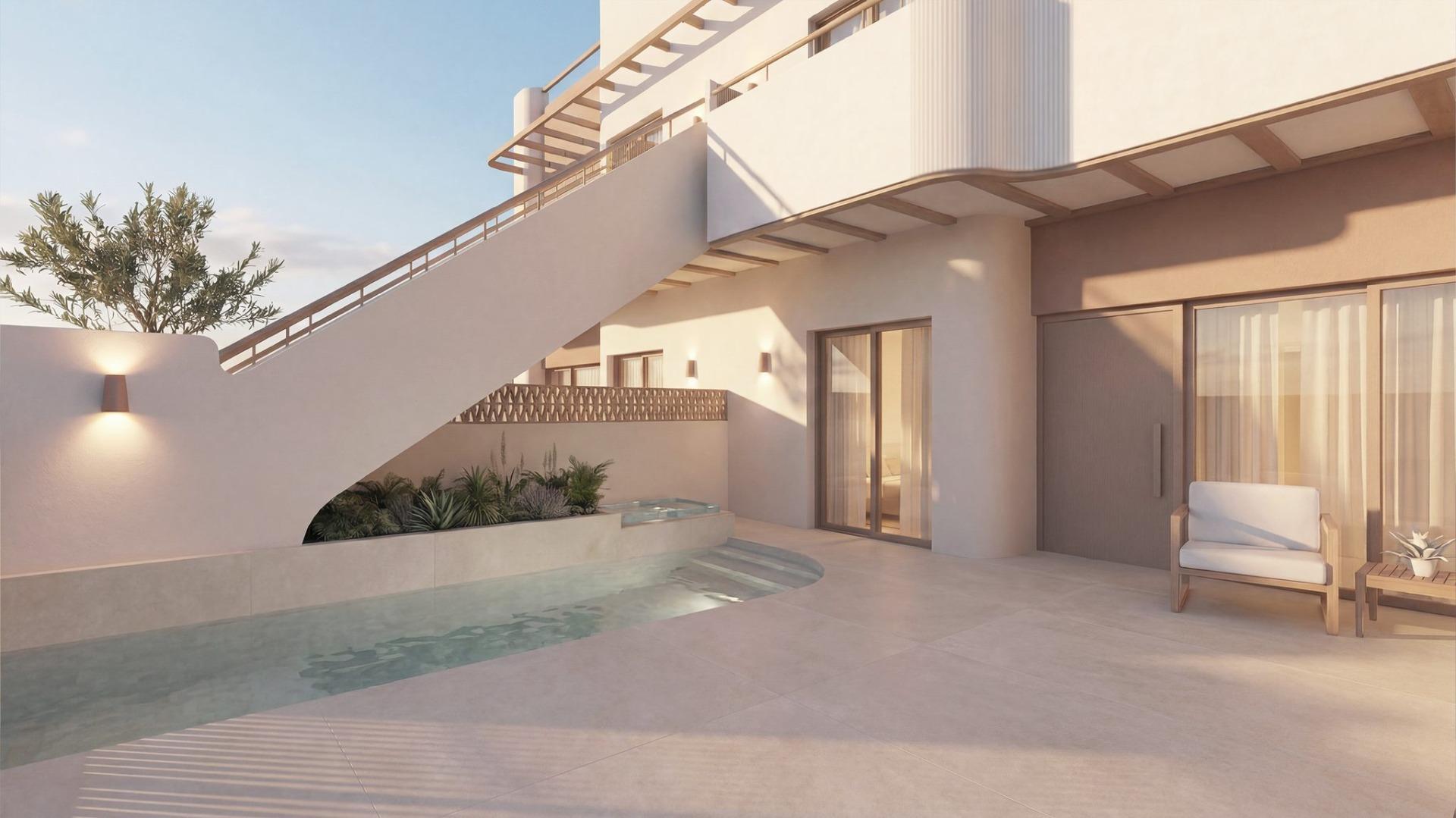 Chalet de obra nueva con piscina privada en Pilar de la Horadada — 2 hab.