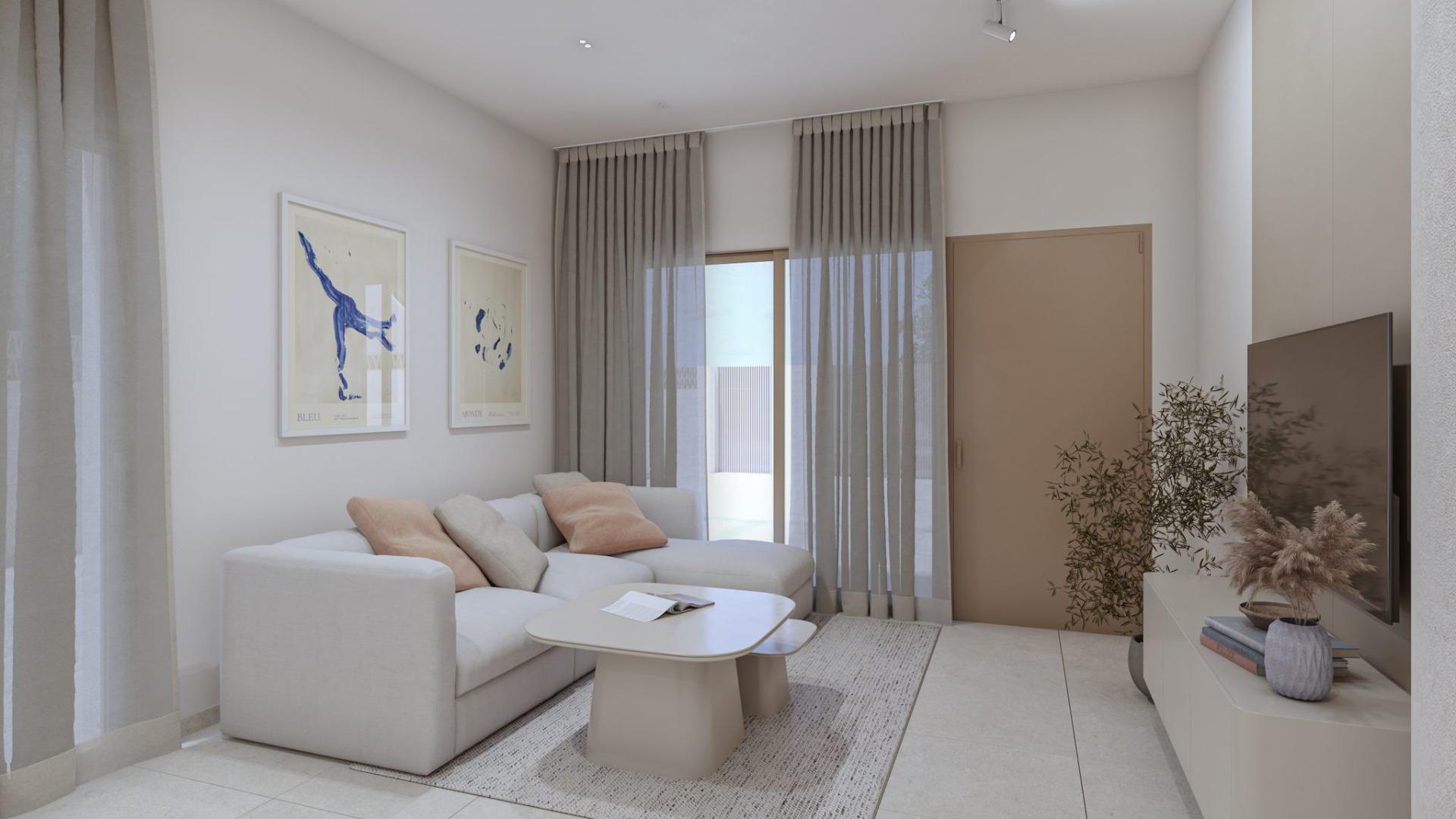 Chalet de obra nueva con piscina privada en Pilar de la Horadada — 2 hab.