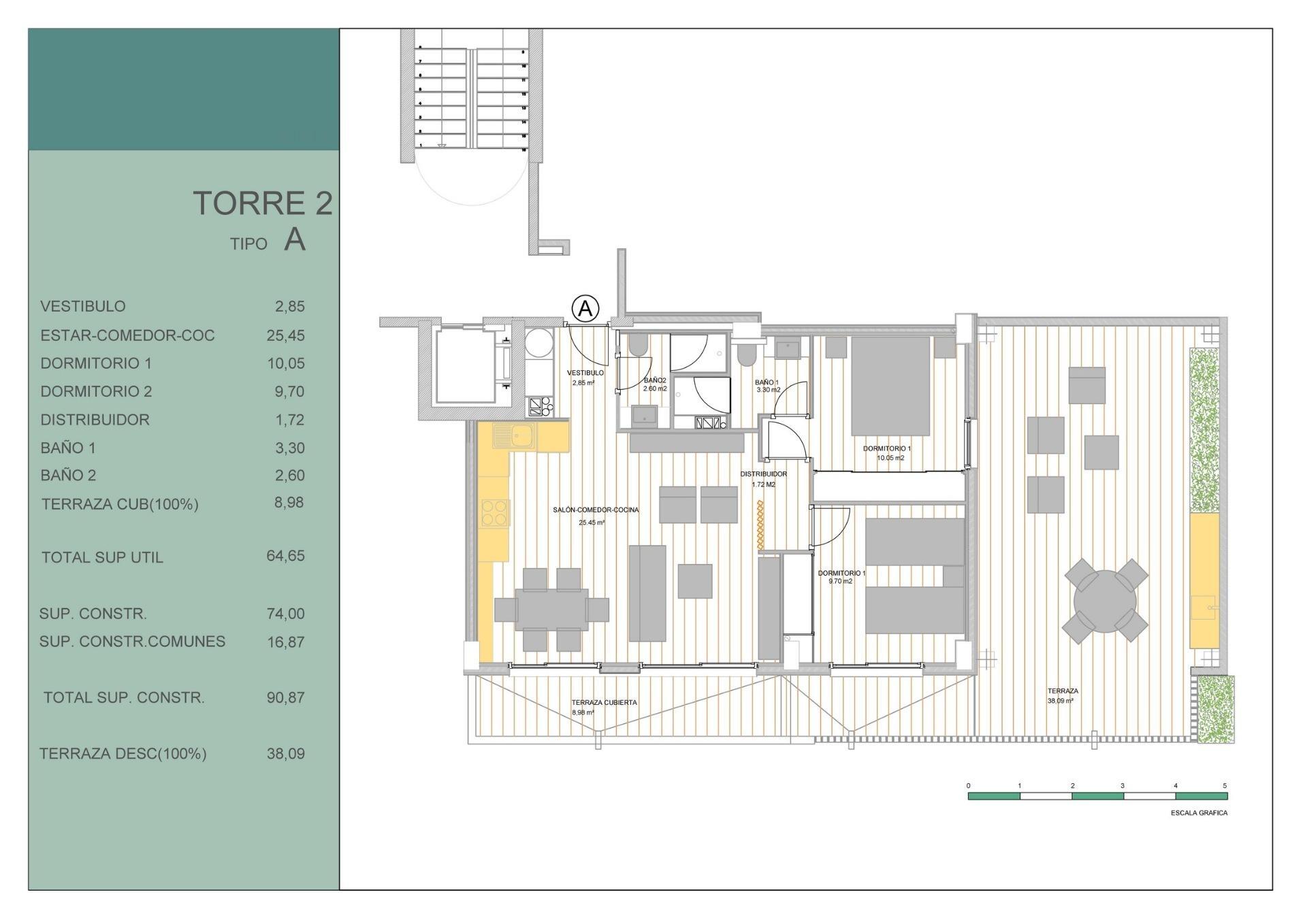 Apartamento de obra nueva con piscina privada en Guardamar del Segura — 2 hab.