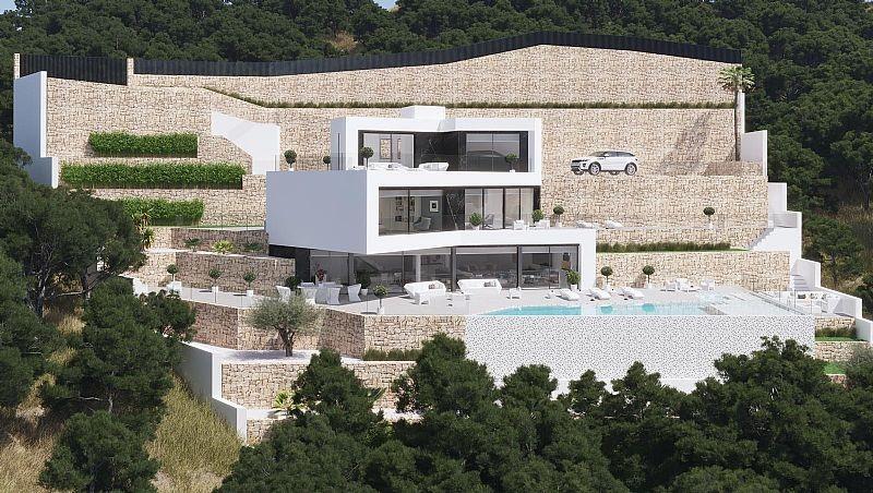 Villa de lujo obra nueva en Benissa con vistas al mar y piscina — 4 dorm.
