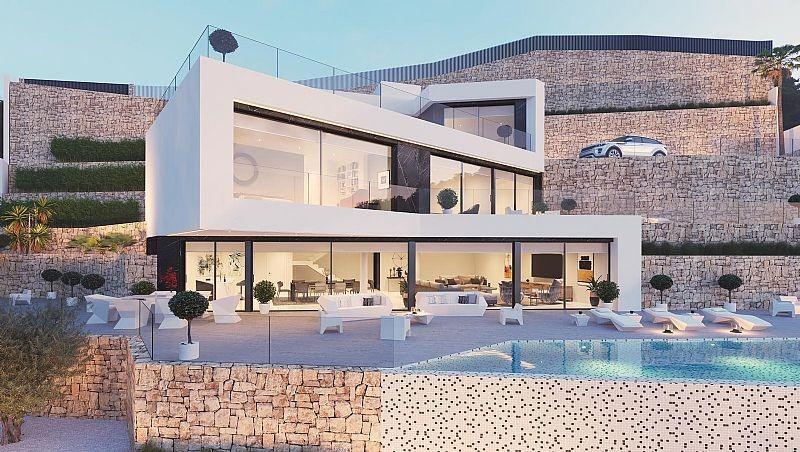 Villa de lujo obra nueva en Benissa con vistas al mar y piscina — 4 dorm.