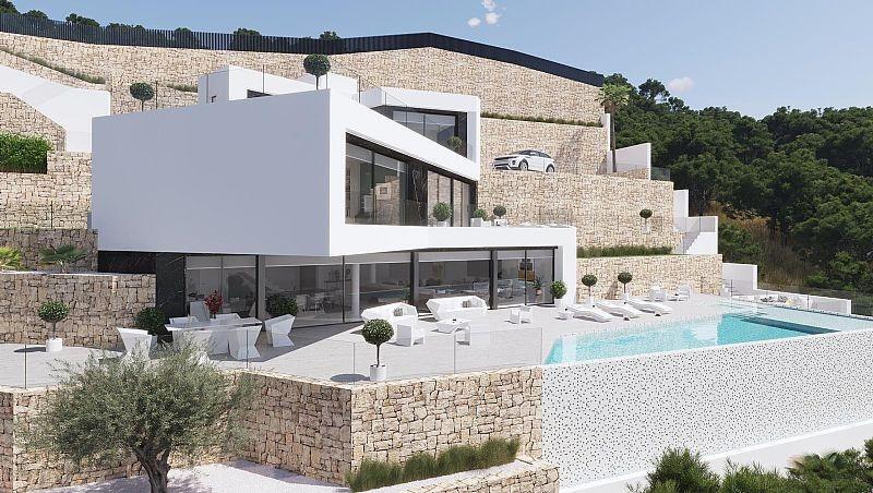 Villa de lujo obra nueva en Benissa con vistas al mar y piscina — 4 dorm.