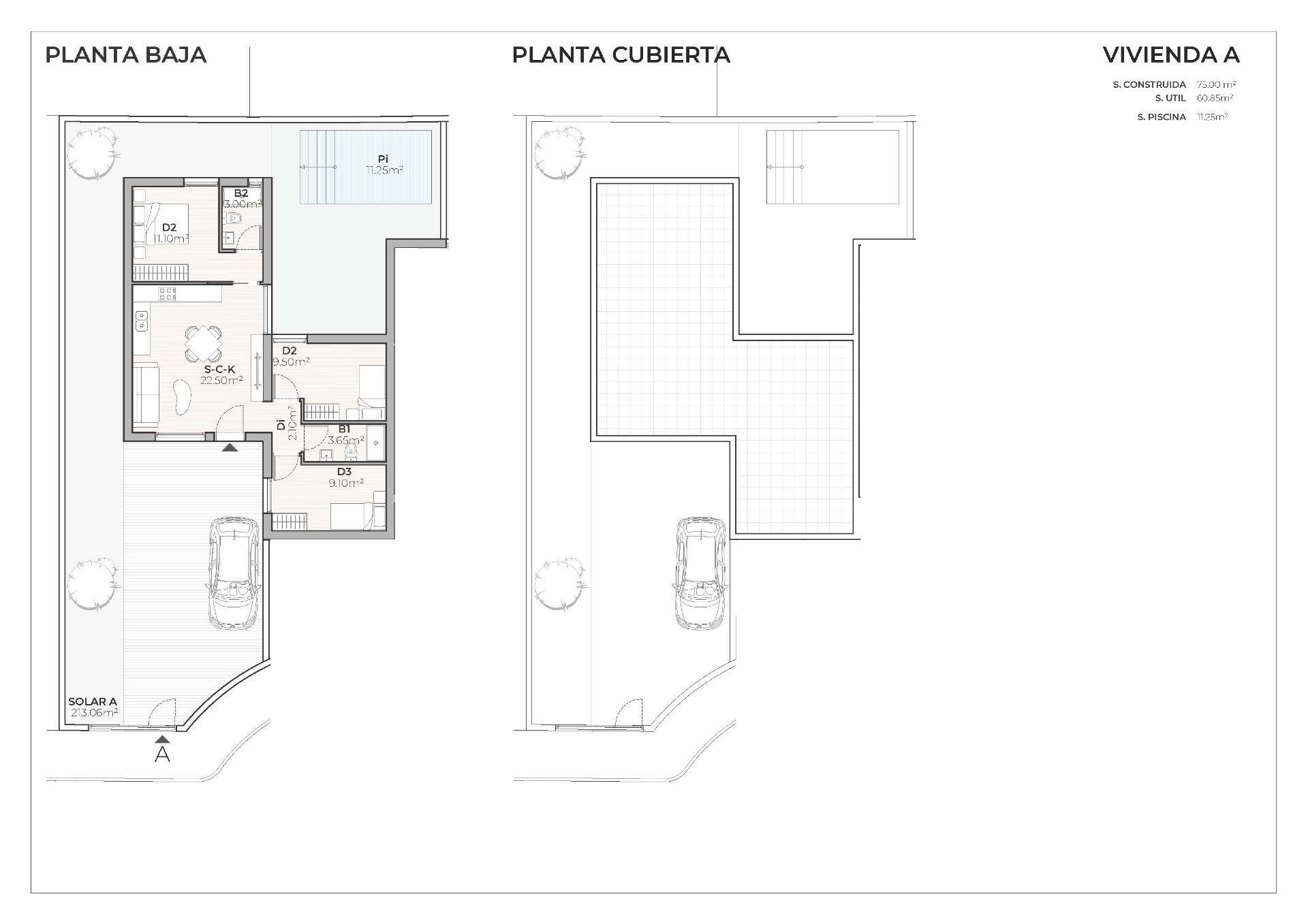 Villa de obra nueva con piscina privada en Mazarrón Country Club — 3 dorm.