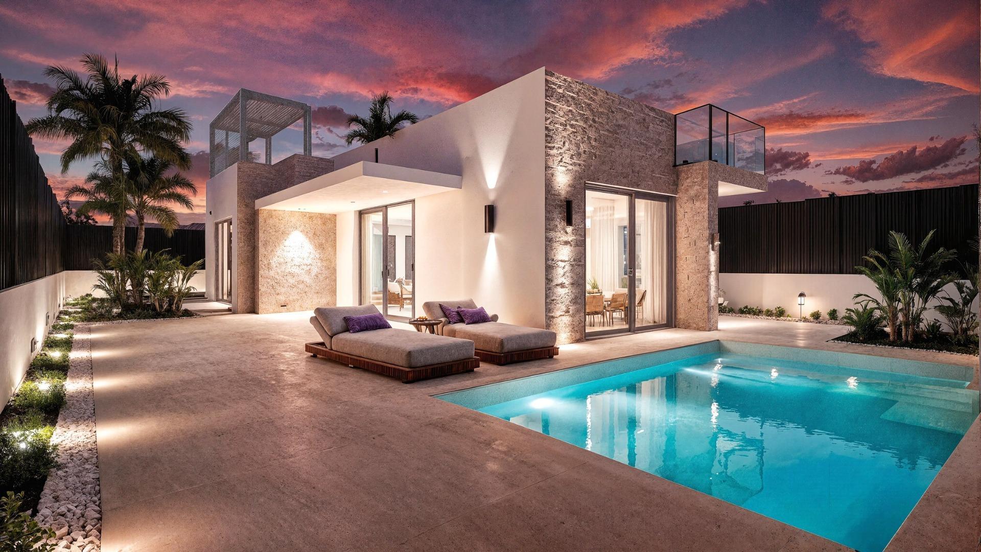 Villa de lujo en Los Alcázares con piscina privada y solárium de 100 m²