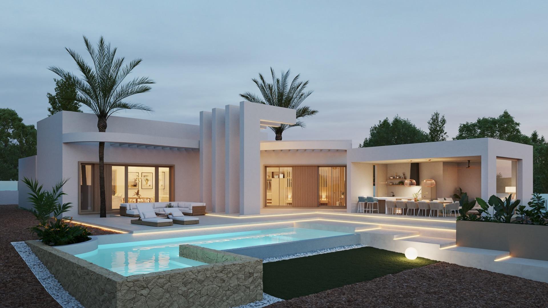 Villa de obra nueva en Benejúzar con 11.559 m² de parcela y piscina privada