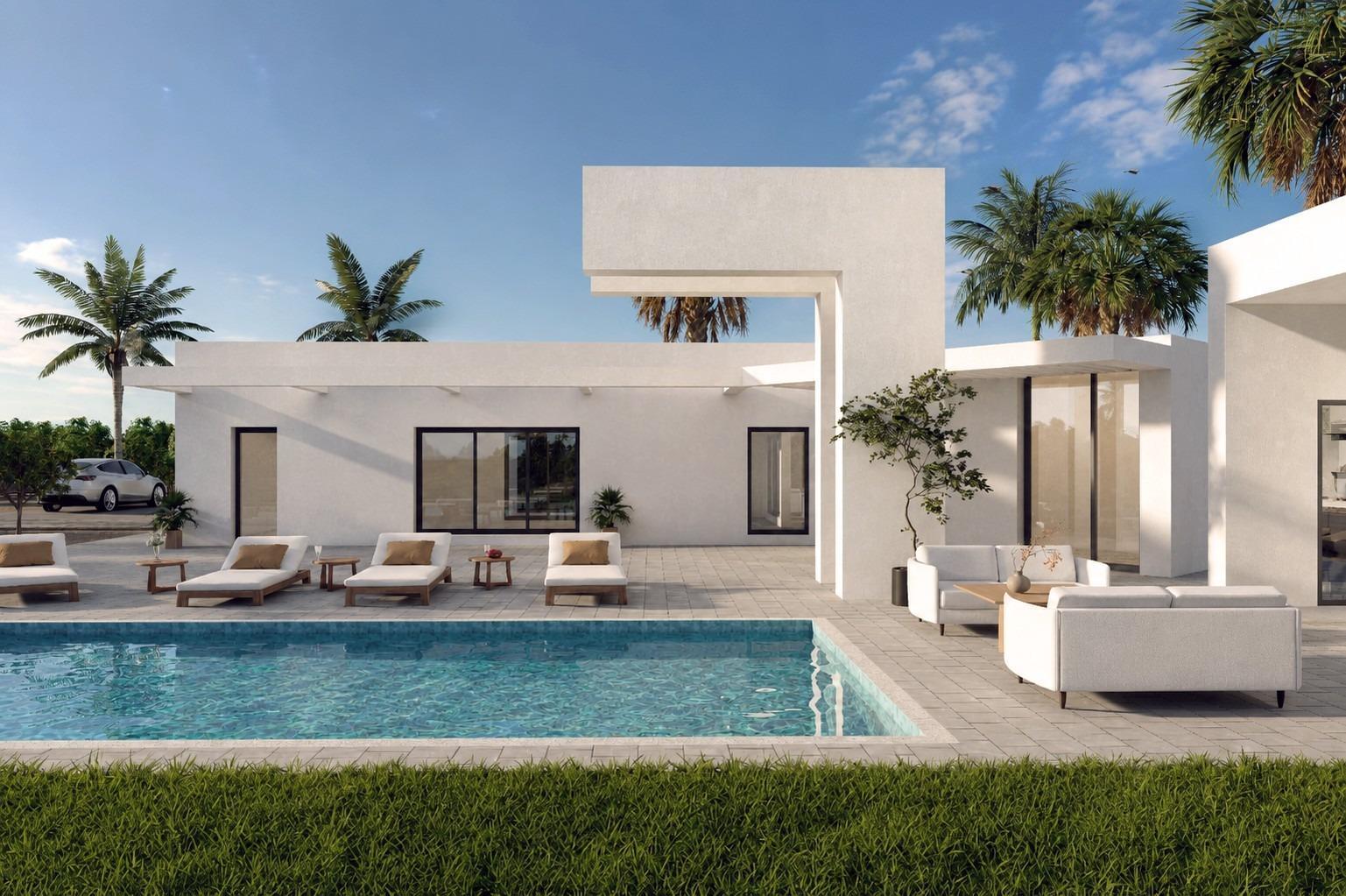 Villa de obra nueva en Benejúzar con 11.559 m² de parcela y piscina privada