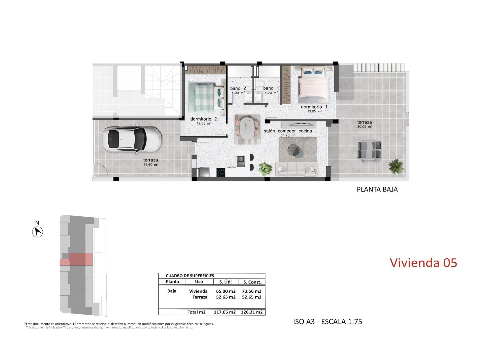 Chalet de obra nueva con piscina privada en Pilar de la Horadada — 2 dorm.