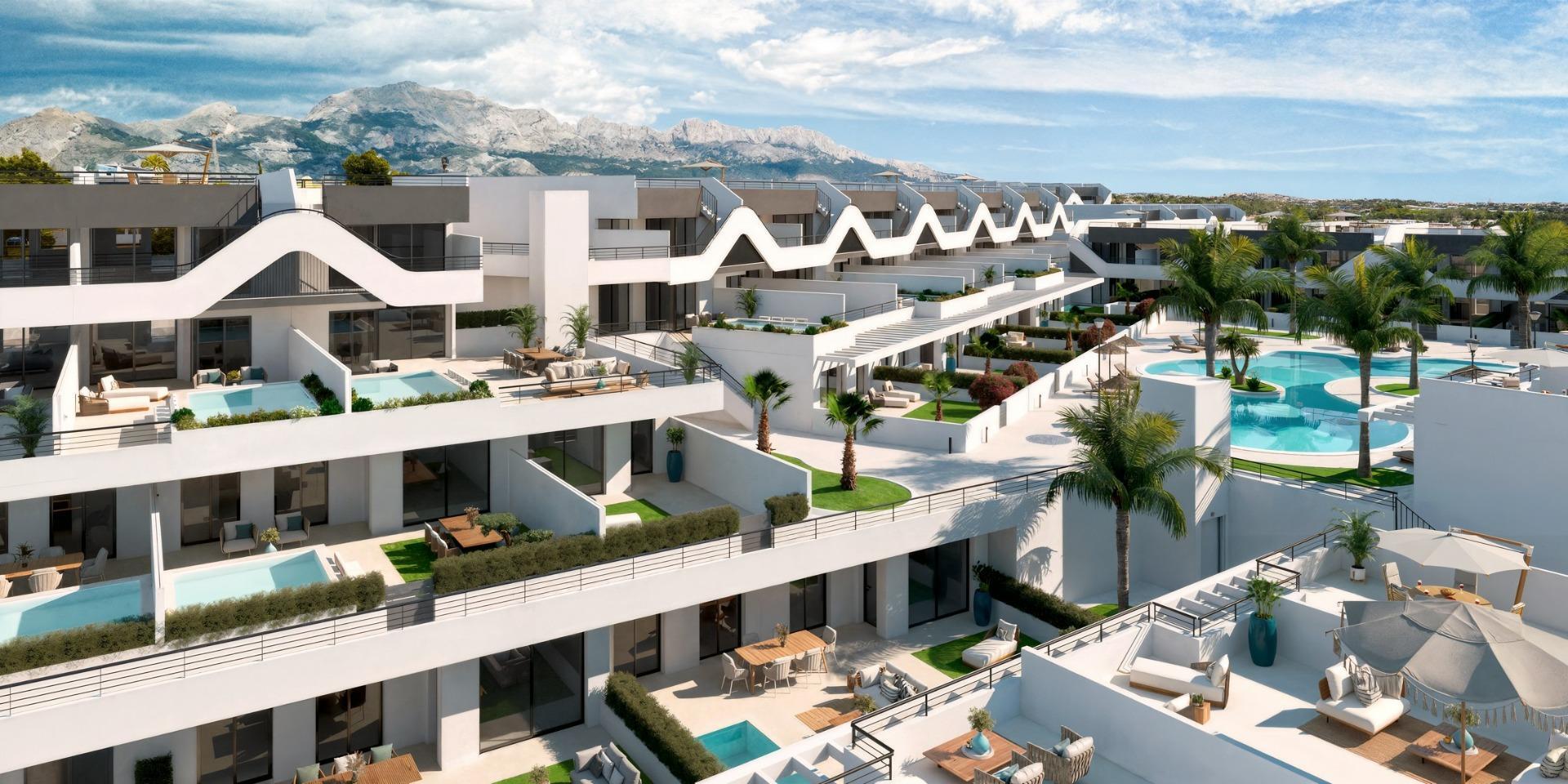 Appartement neuf à Alfaz del Pi avec piscine privée et 3 chambres spacieuses
