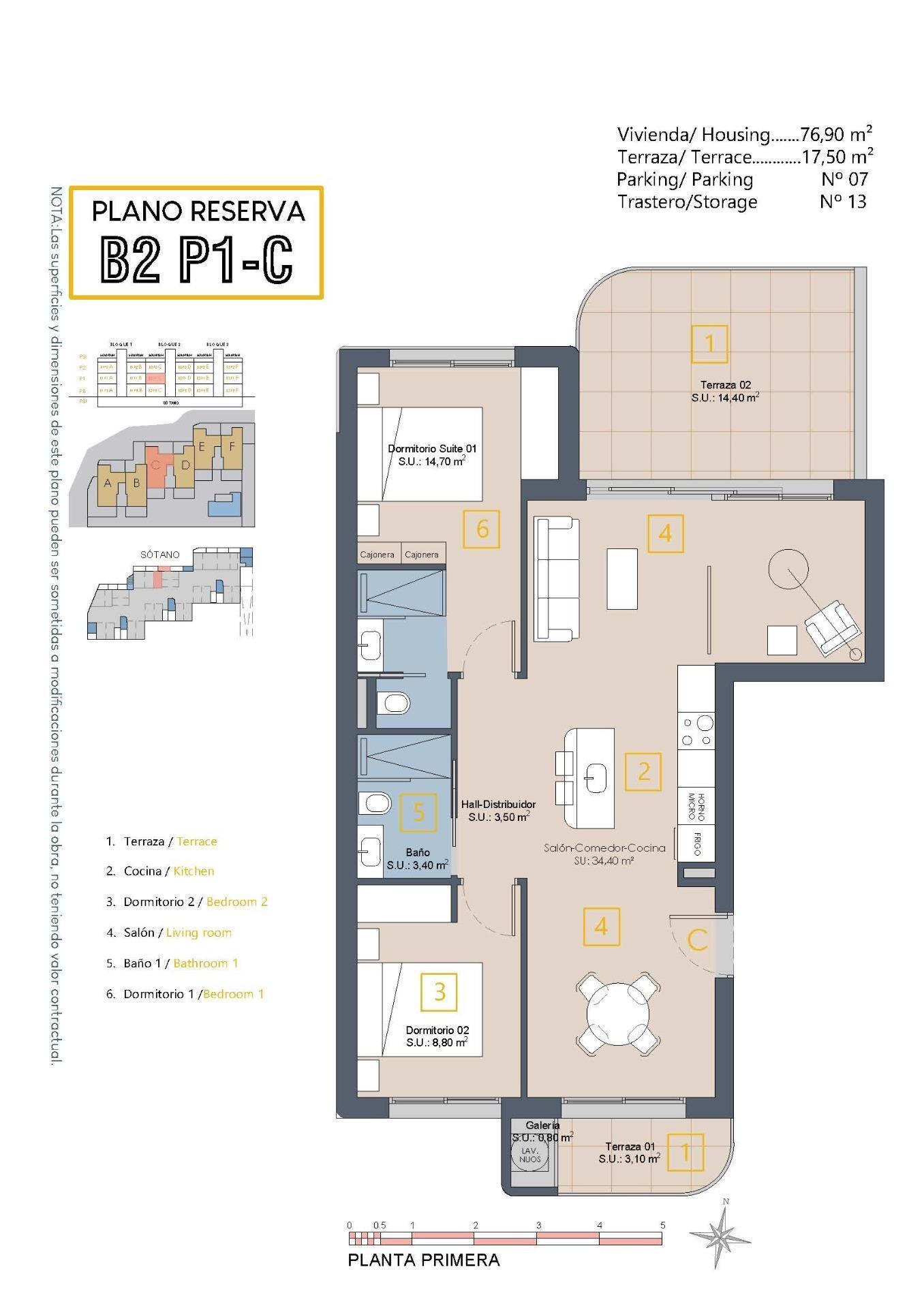 Apartamento de lujo con piscina privada en Serena Golf — 3 dorm. en Los Alcázares