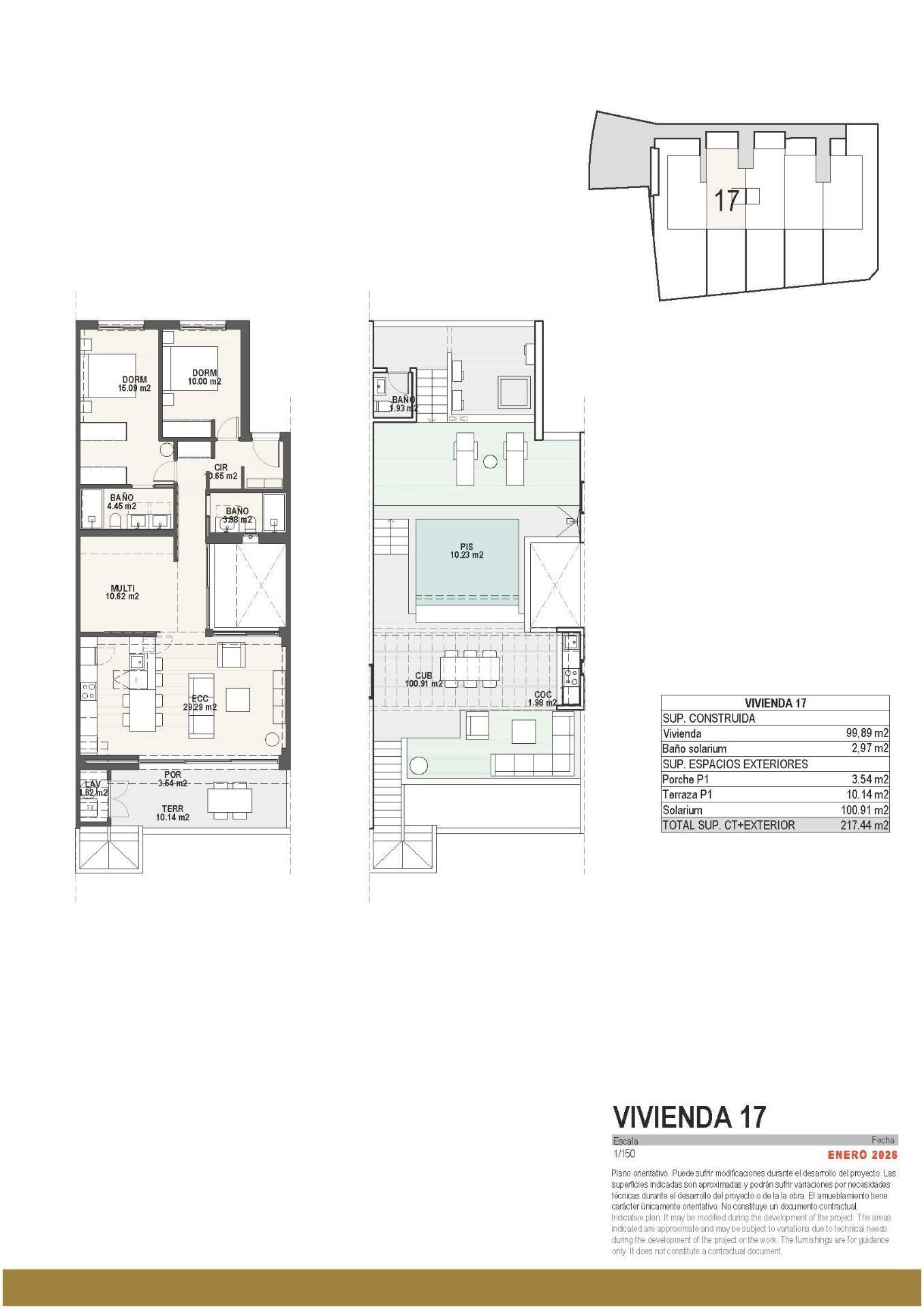 Chalet de obra nueva con piscina privada en Pilar de la Horadada — 3 dorm.