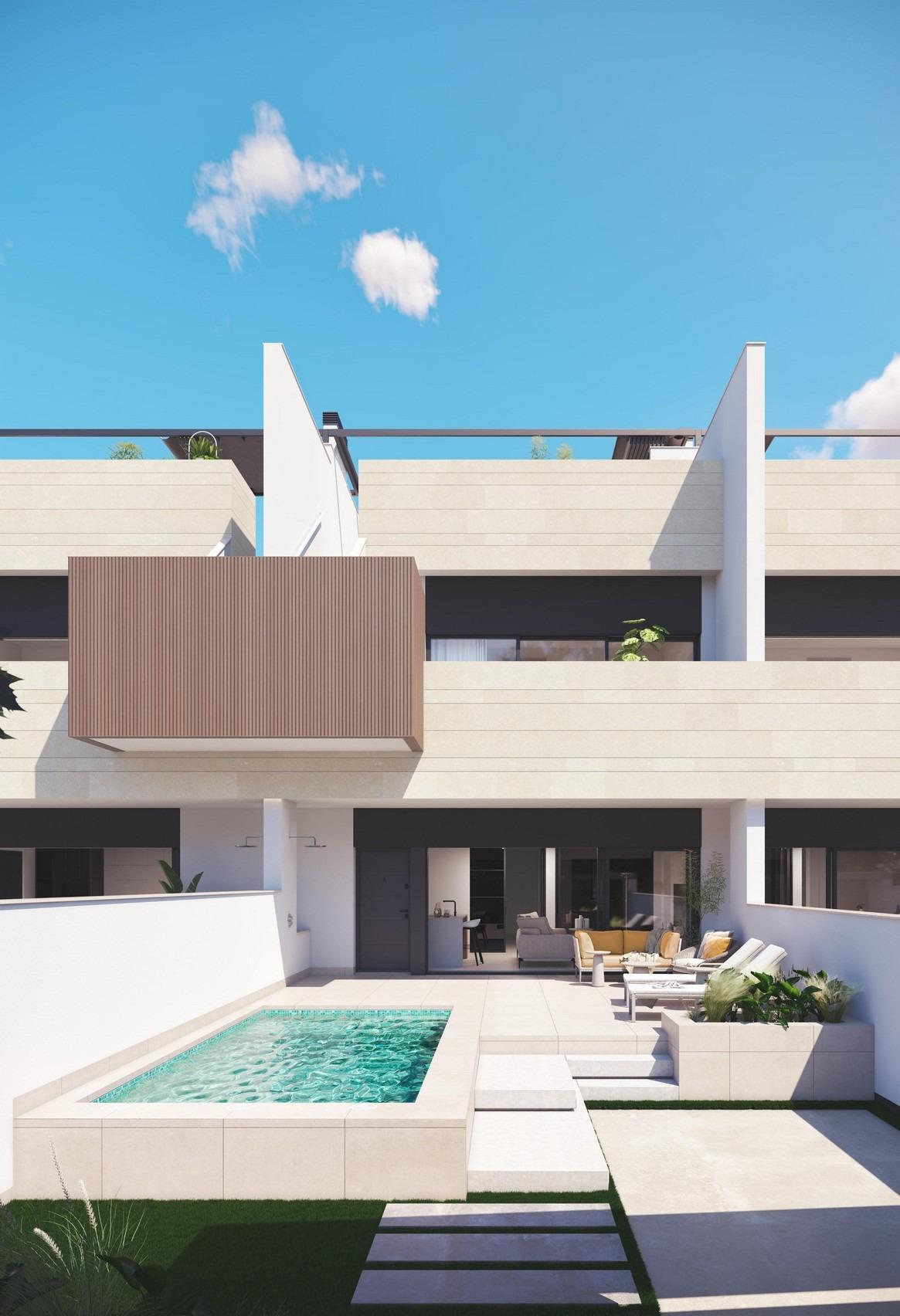 Chalet de obra nueva con piscina privada en Pilar de la Horadada — 3 dorm.