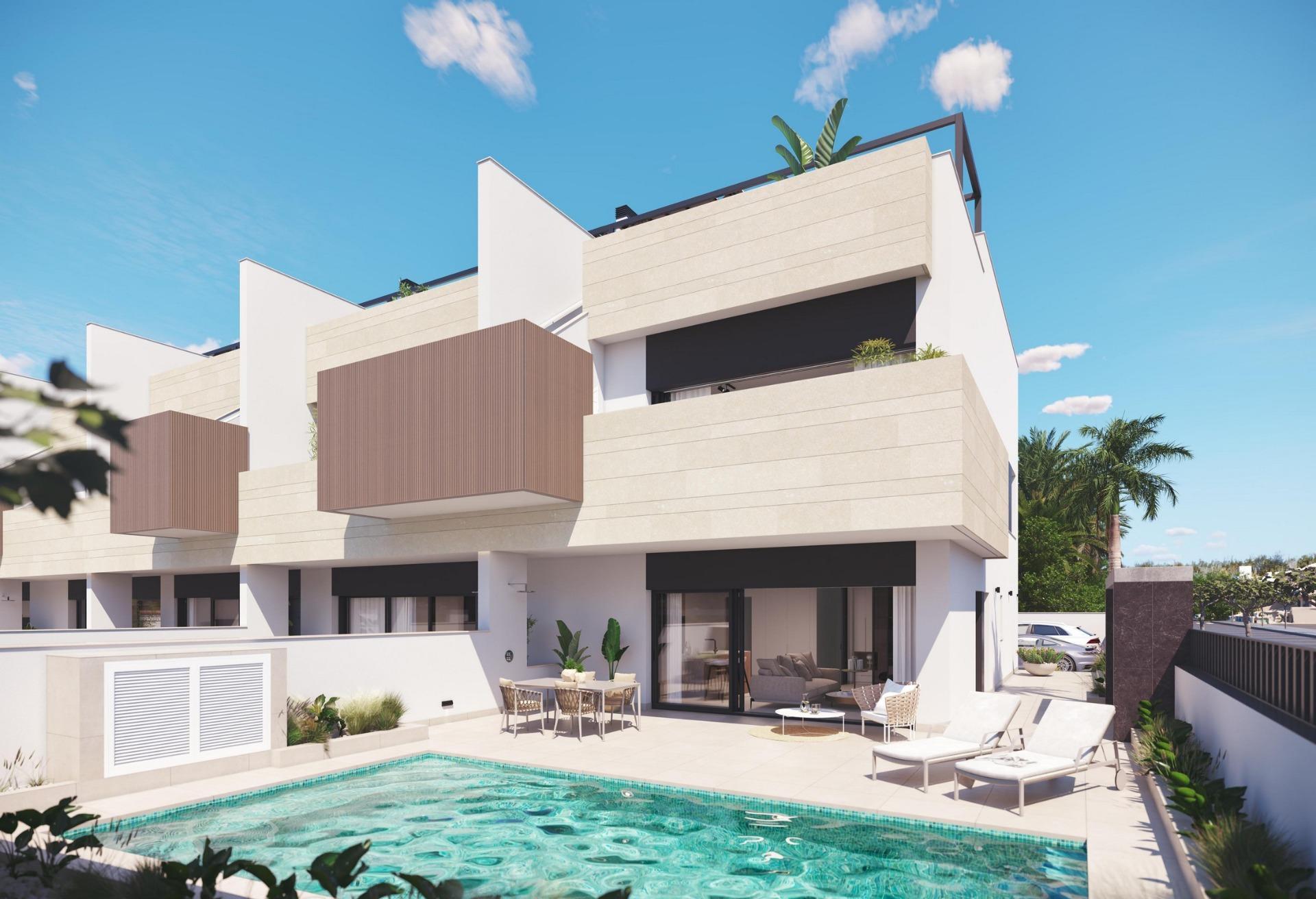 Chalet de obra nueva con piscina privada en Pilar de la Horadada — 3 Dorm.