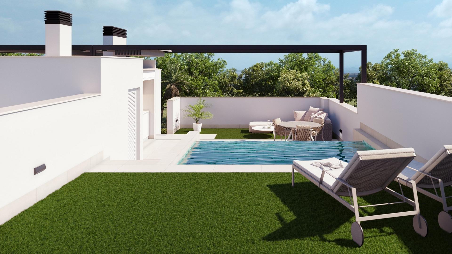 Chalet de obra nueva con piscina privada en Pilar de la Horadada — 3 Dorm.