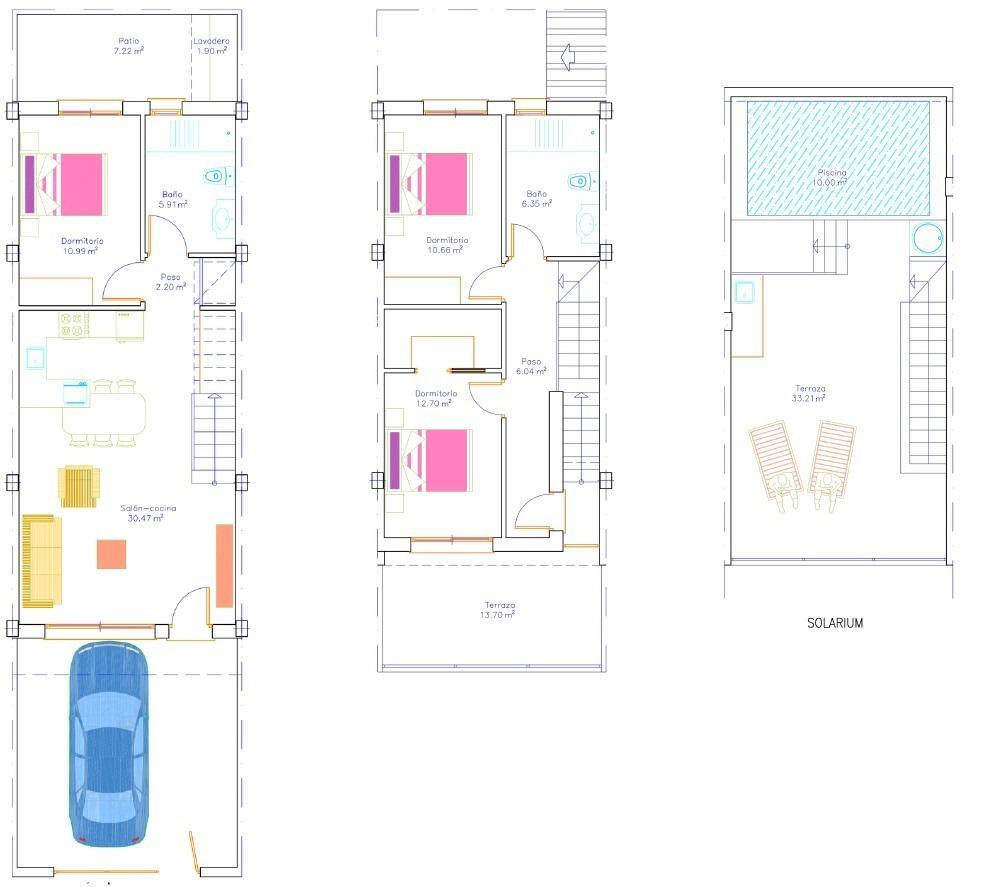 Vivienda de diseño con piscina privada en San Pedro del Pinatar — 3 dorm.