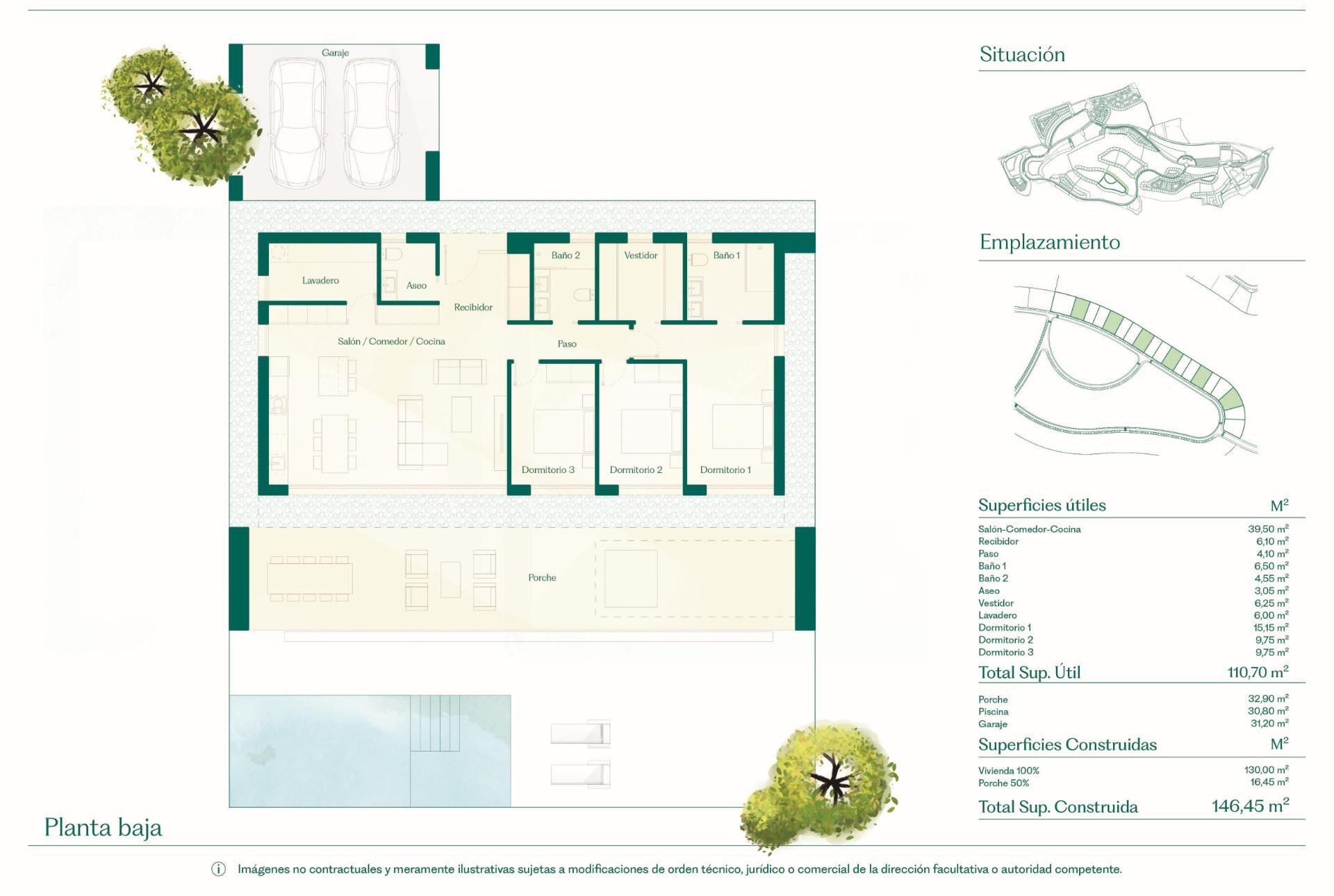 Villa de lujo en 1ª línea de golf en Fuente Álamo — 3 dorm. y piscina privada