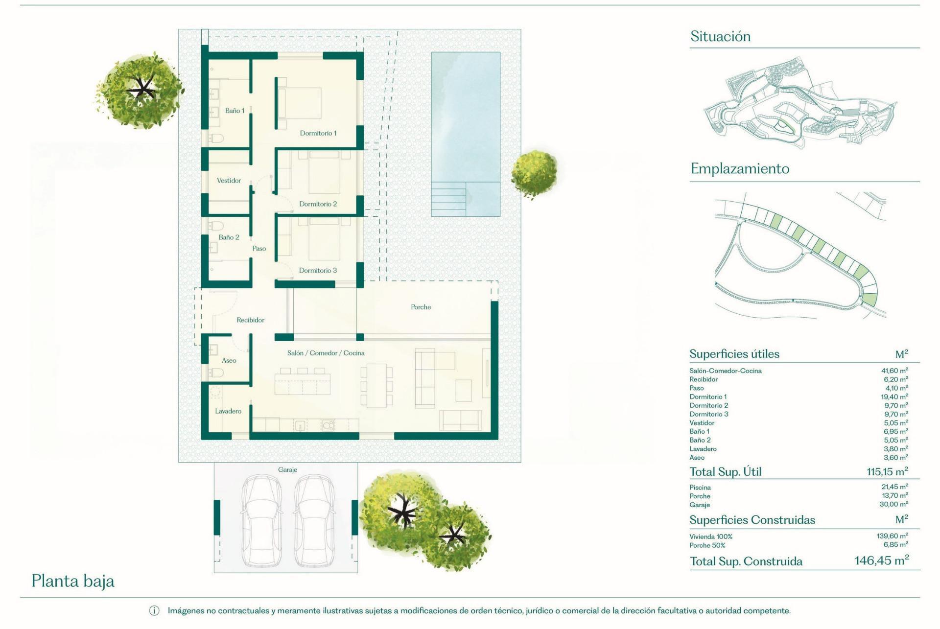 Villa de lujo en Hacienda del Álamo: 3 dorm, piscina y primera línea de golf