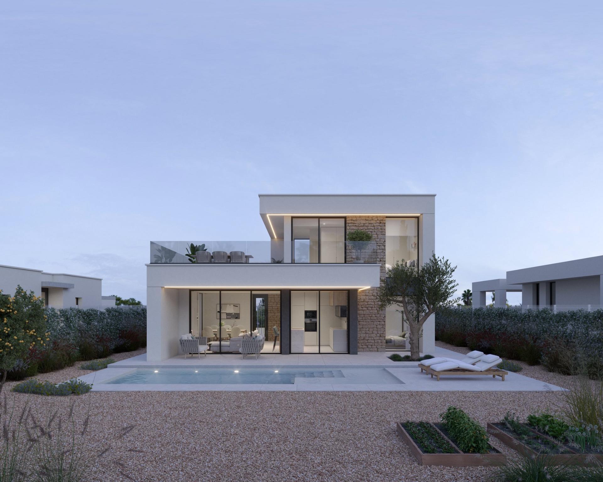 Villa de lujo en 1ª línea de golf en Fuente Álamo — 3 dorm. y piscina privada